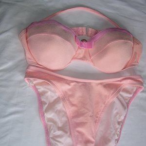 Azul Pink 2 Pc Bikini With detachable strap Sz 10